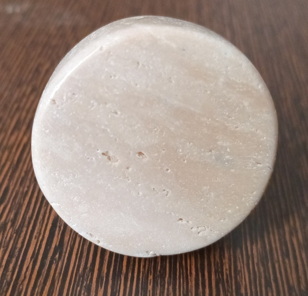Travertine Stone Cabinet Knobs, Natural Beige Drawer Pulls (Set of 4)