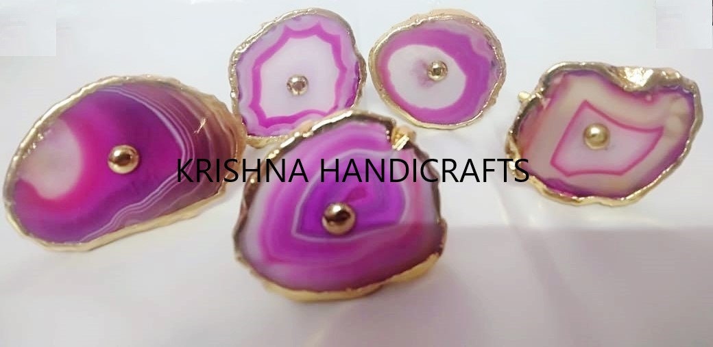 Pink Agate Cabinet Drawer Pull Decorative Wardrobe Cupboard Door Handle