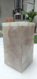 Rose Quartz Dispenser – Elegant Soap or Lotion Pump for Bathroom, Kitchen, or Vanity