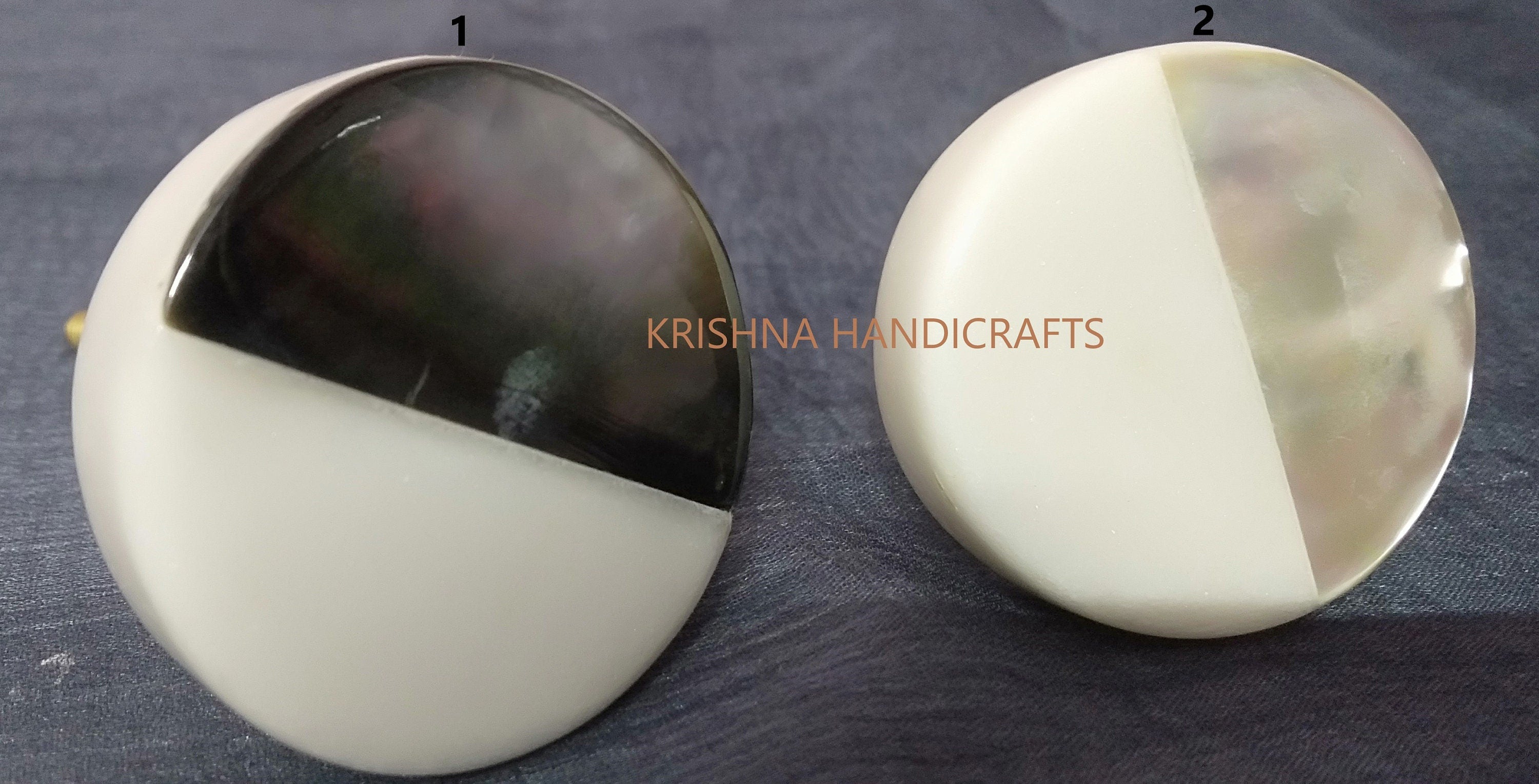 Handmade Marble & Mother of Pearl Cabinet Knob: Decorative Door Handle