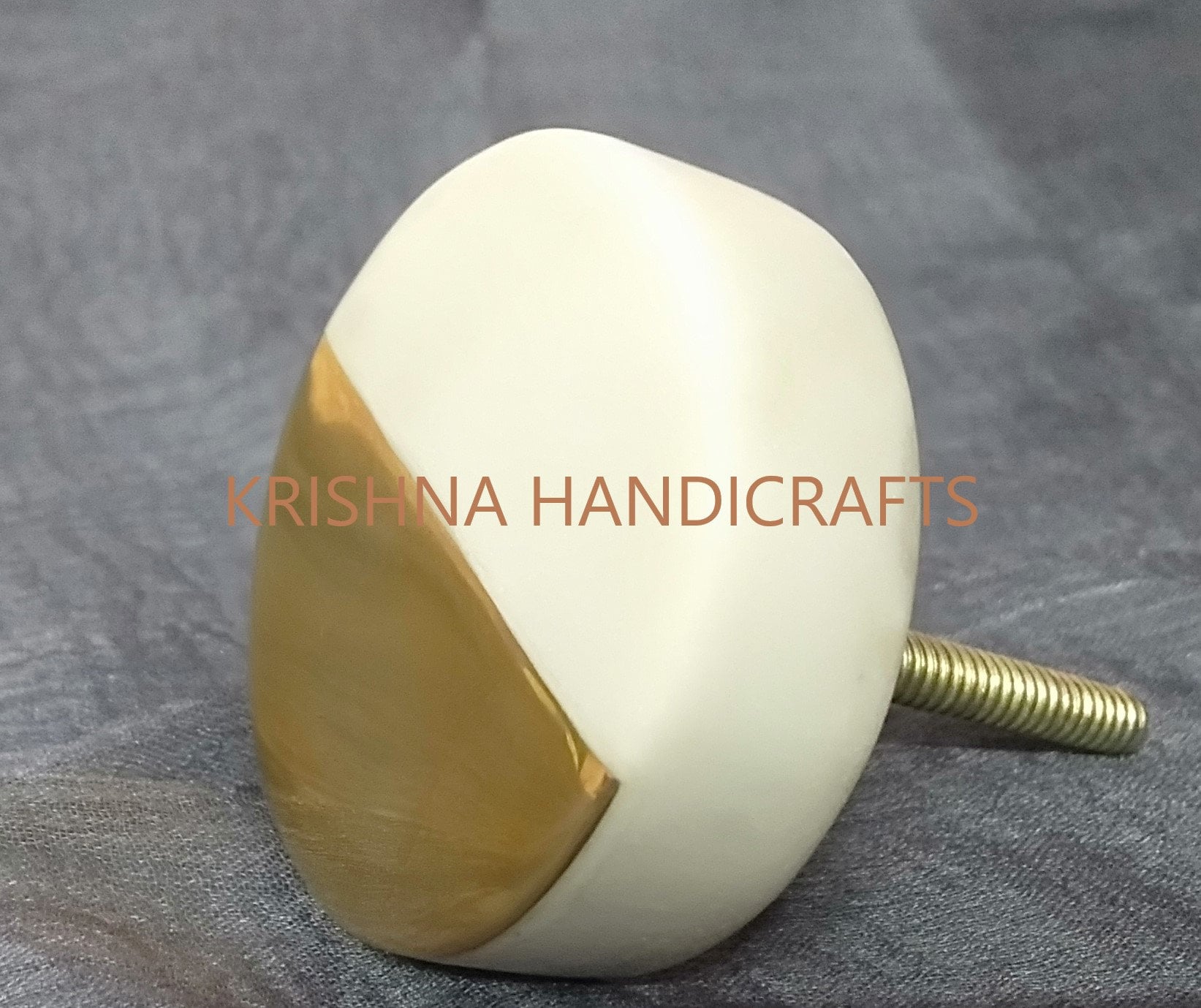 Marble & Brass Cabinet Knob, Drawer Pull