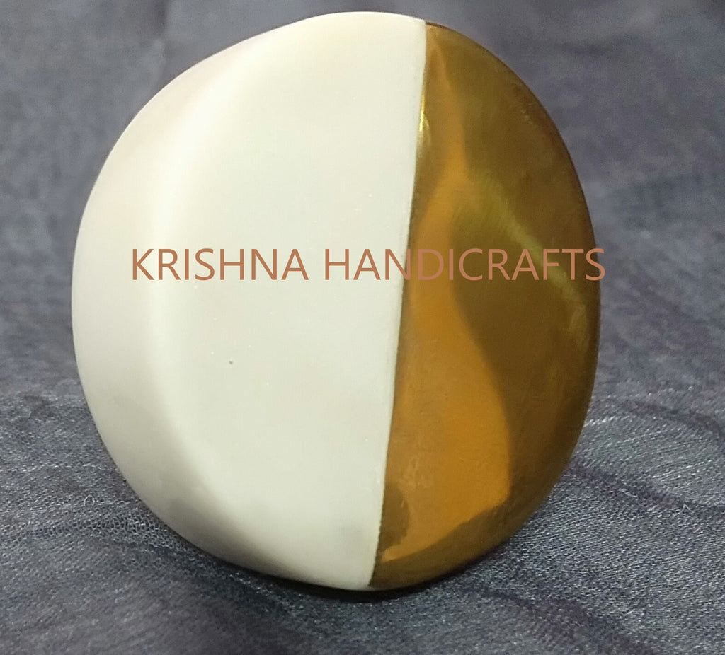 Marble & Brass Cabinet Knob, Drawer Pull