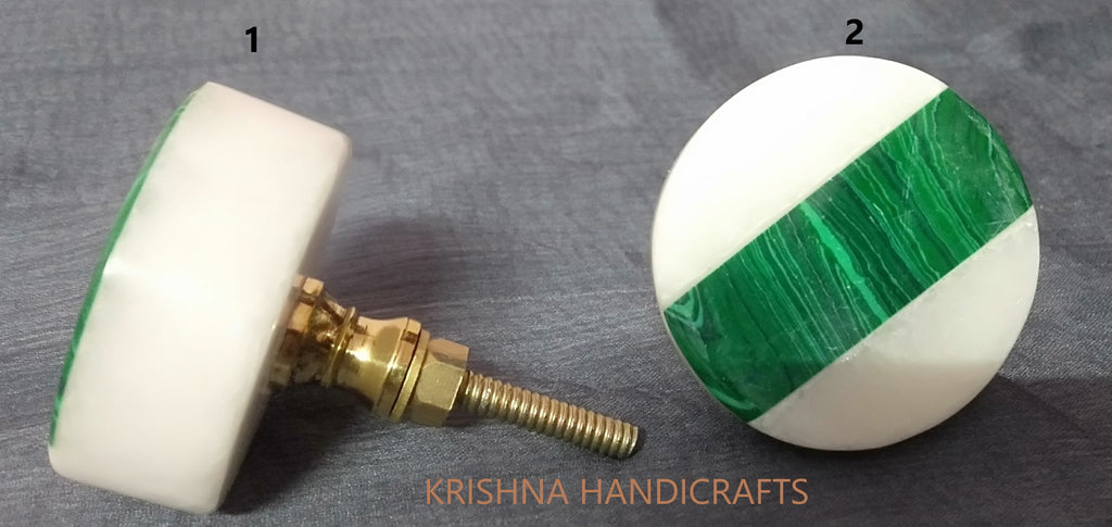 White Marble / Green Stone Cabinet Drawer Pull Decorative Wardrobe Cupboard Door Handle // stone knobs