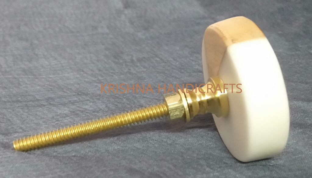 White Resin /Wood/ Brass Cabinet Drawer Pull Decorative Wardrobe Cupboard Door Handle // stone knobs