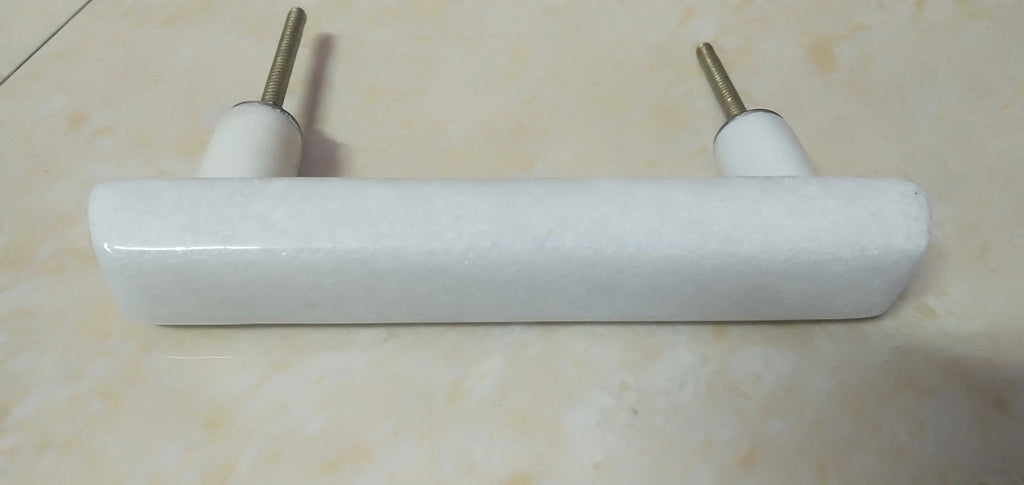 White Stone Long Drawer Pull, Cabinet Handle