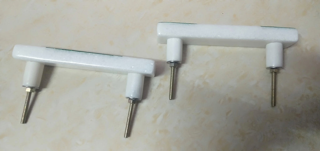 White Green Long Stone Handle – Cabinet Pull, Decorative Drawer Handle