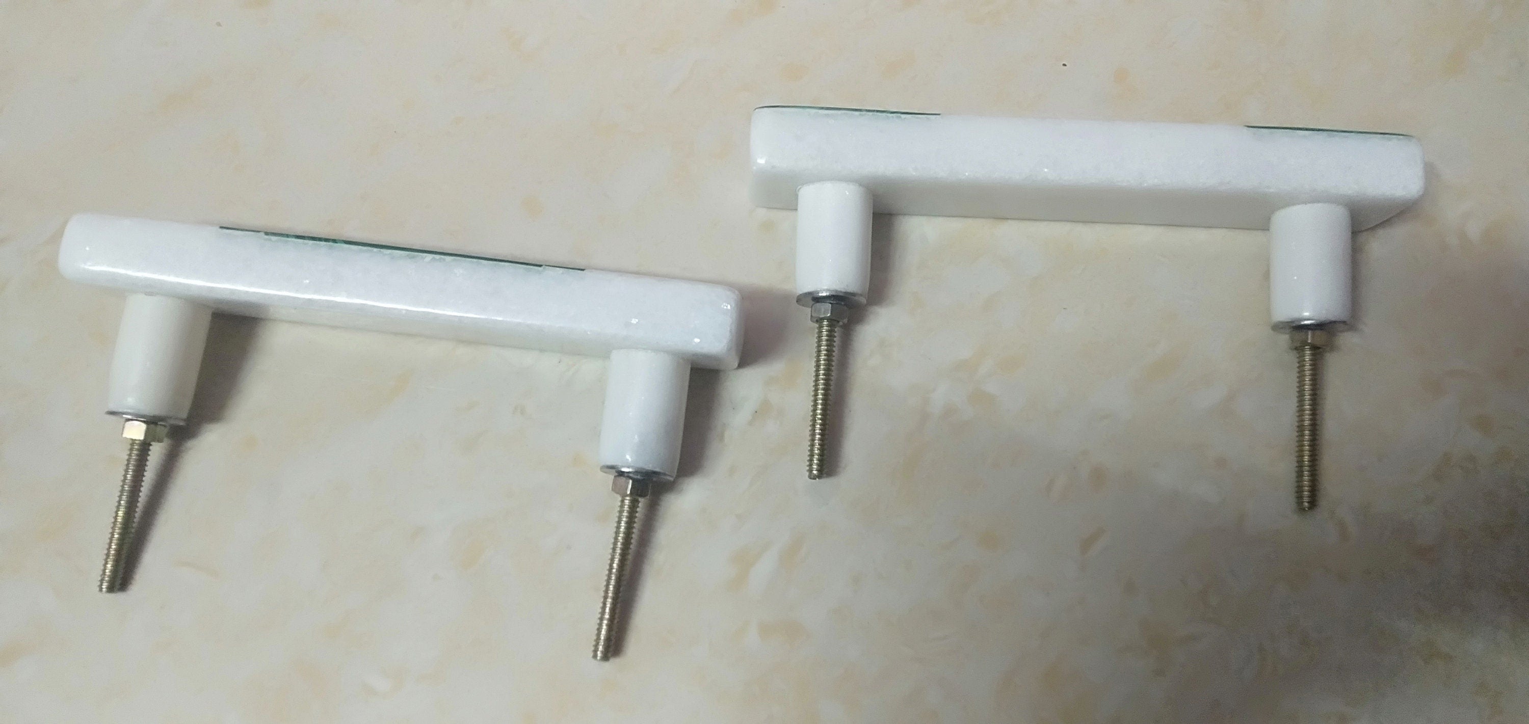 White Green Long Stone Handle – Cabinet Pull, Decorative Drawer Handle