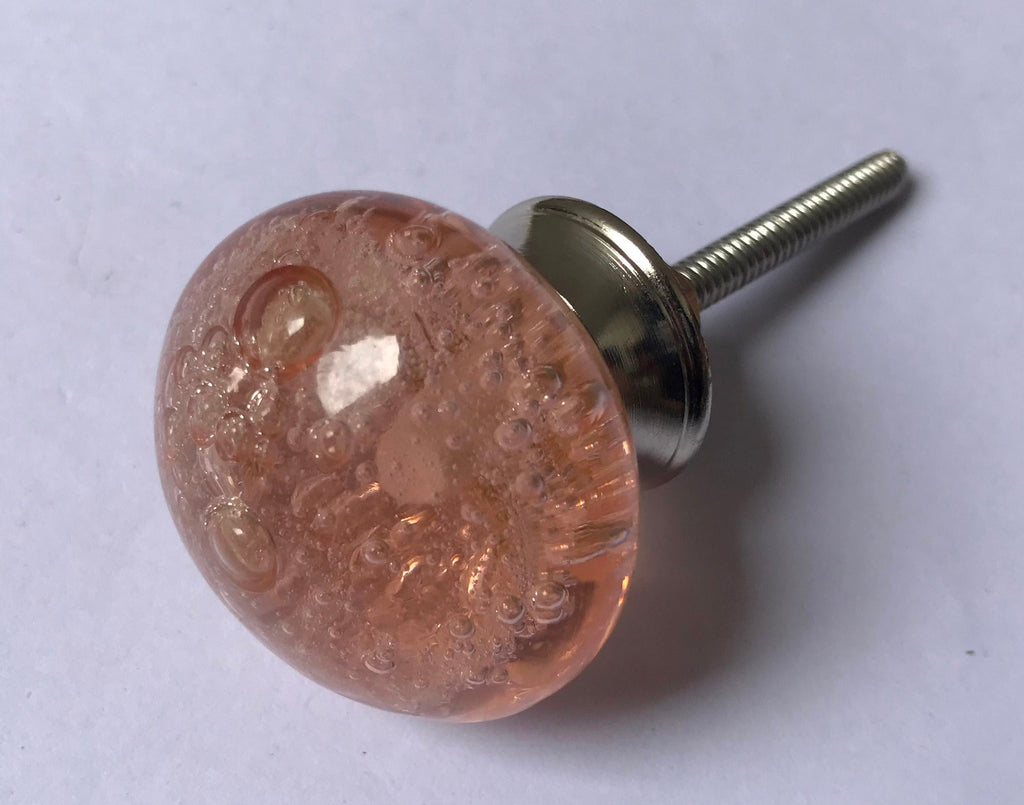 Pink Glass Knobs – Cabinet Drawer Pulls for Dresser and Kitchen