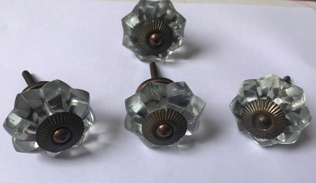 Clear Octagon Glass Knob | Crystal Cabinet Pull | Drawer Handle