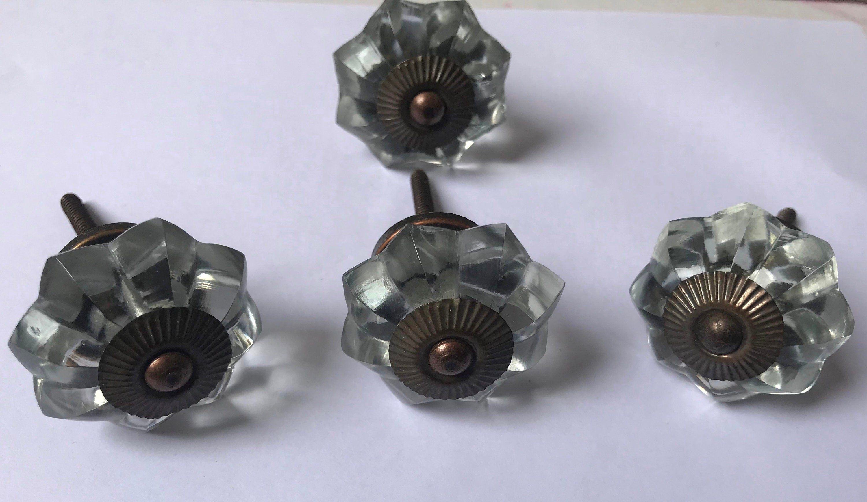 Clear Octagon Glass Knob | Crystal Cabinet Pull | Drawer Handle