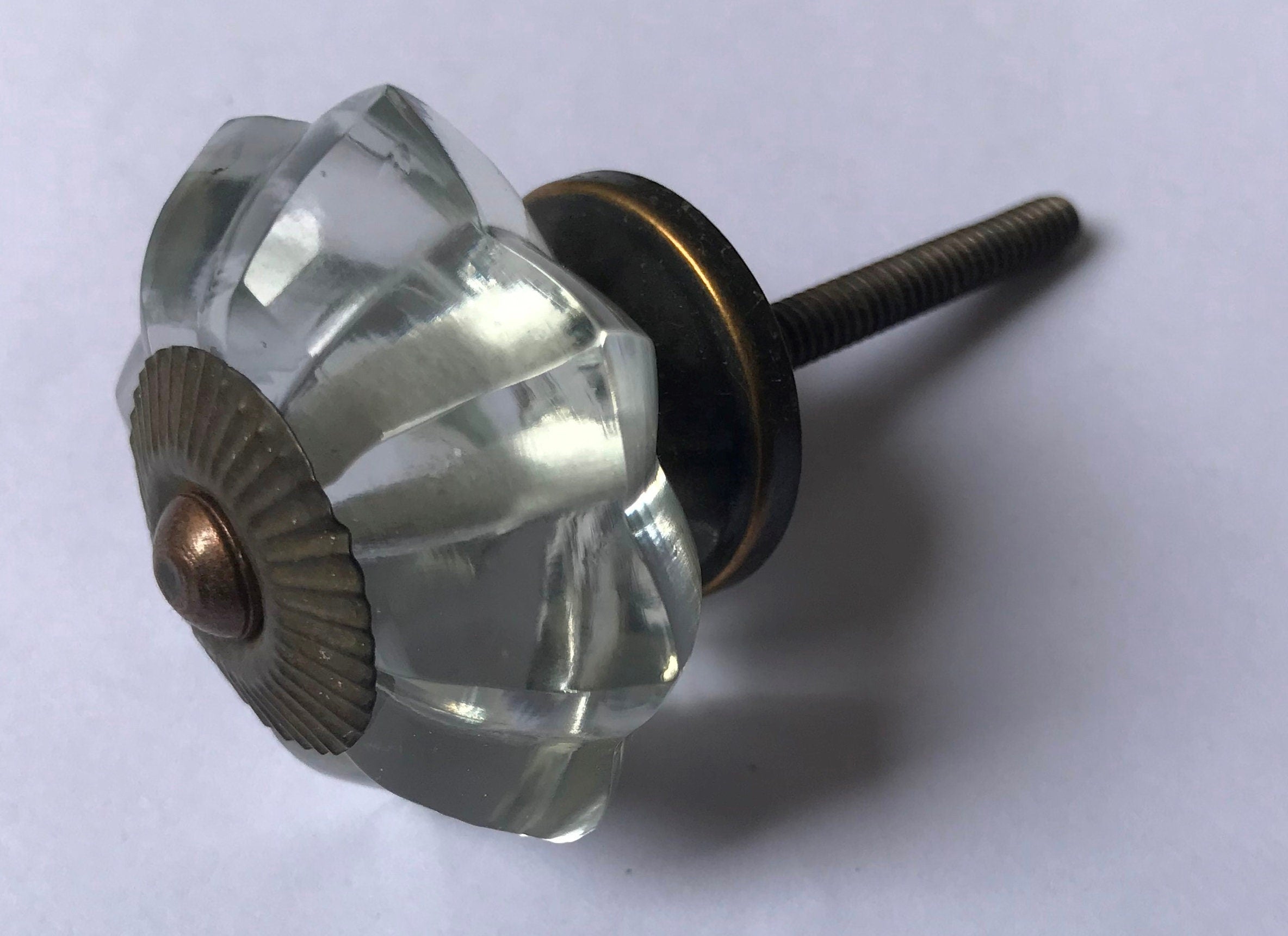 Clear Octagon Glass Knob | Crystal Cabinet Pull | Drawer Handle
