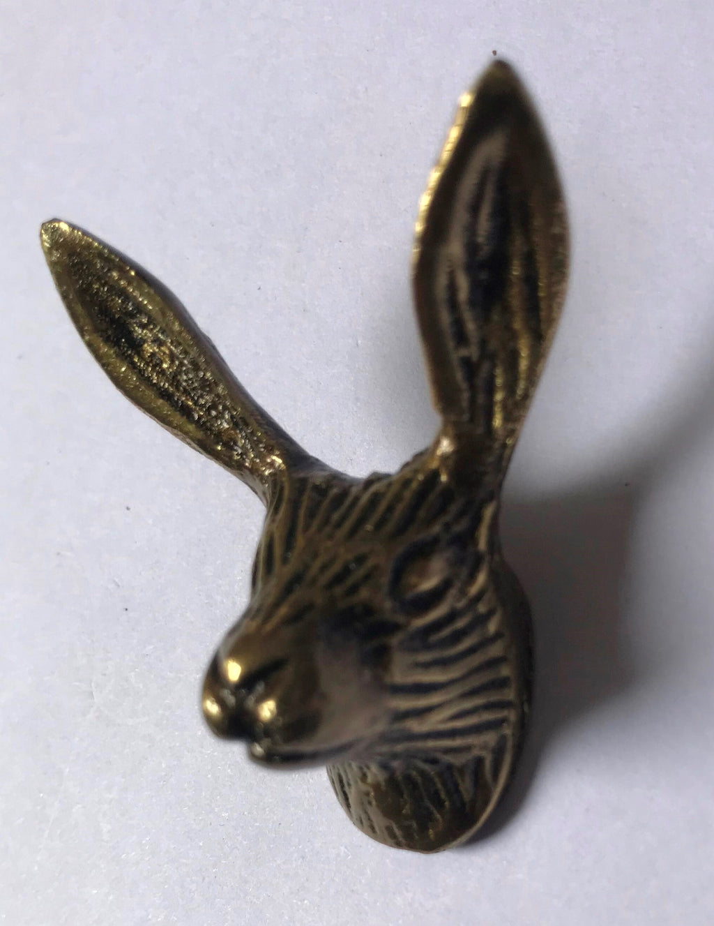 Antique Brass Rabbit Knob, Animal Cabinet Pull