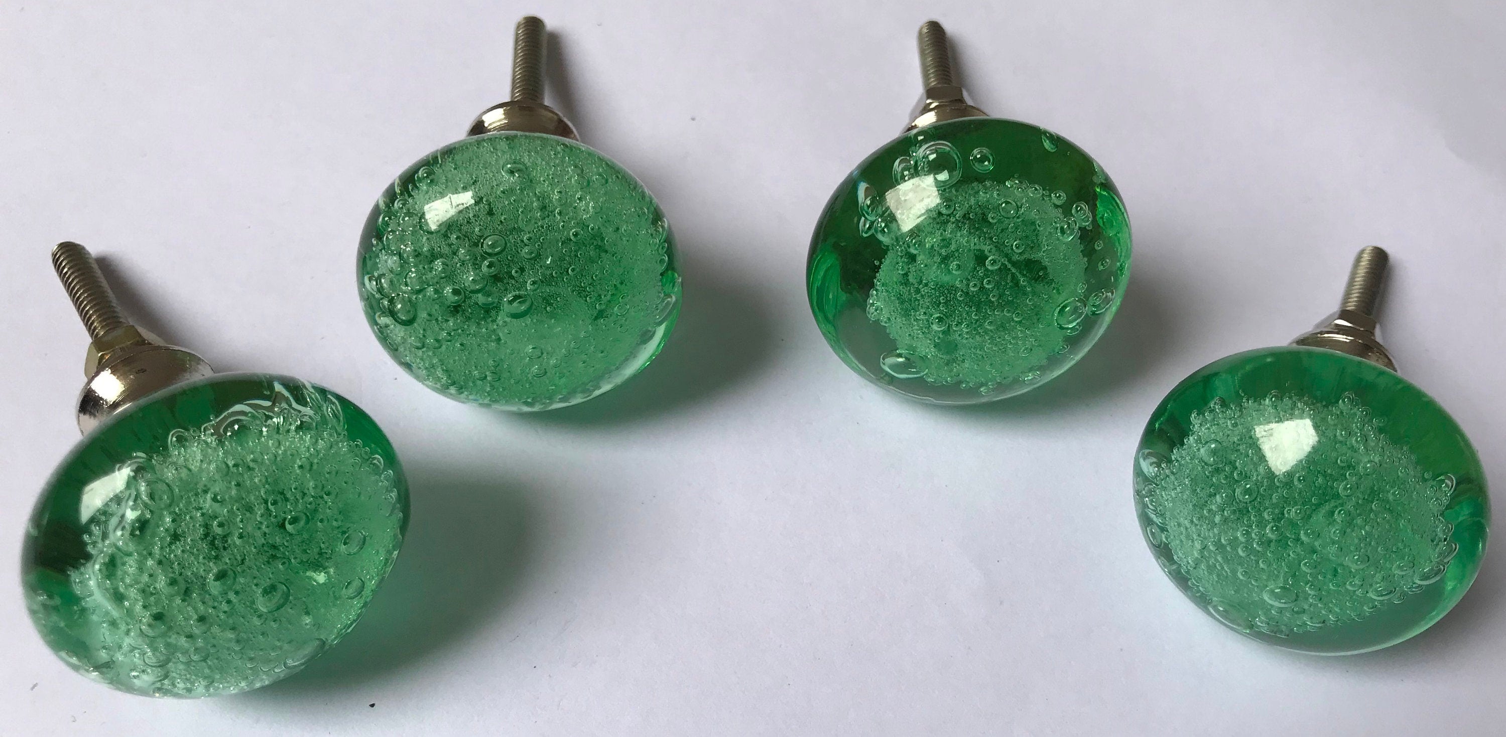 Light Green Glass Knobs – Cabinet Drawer Pulls for Dresser and Kitchen