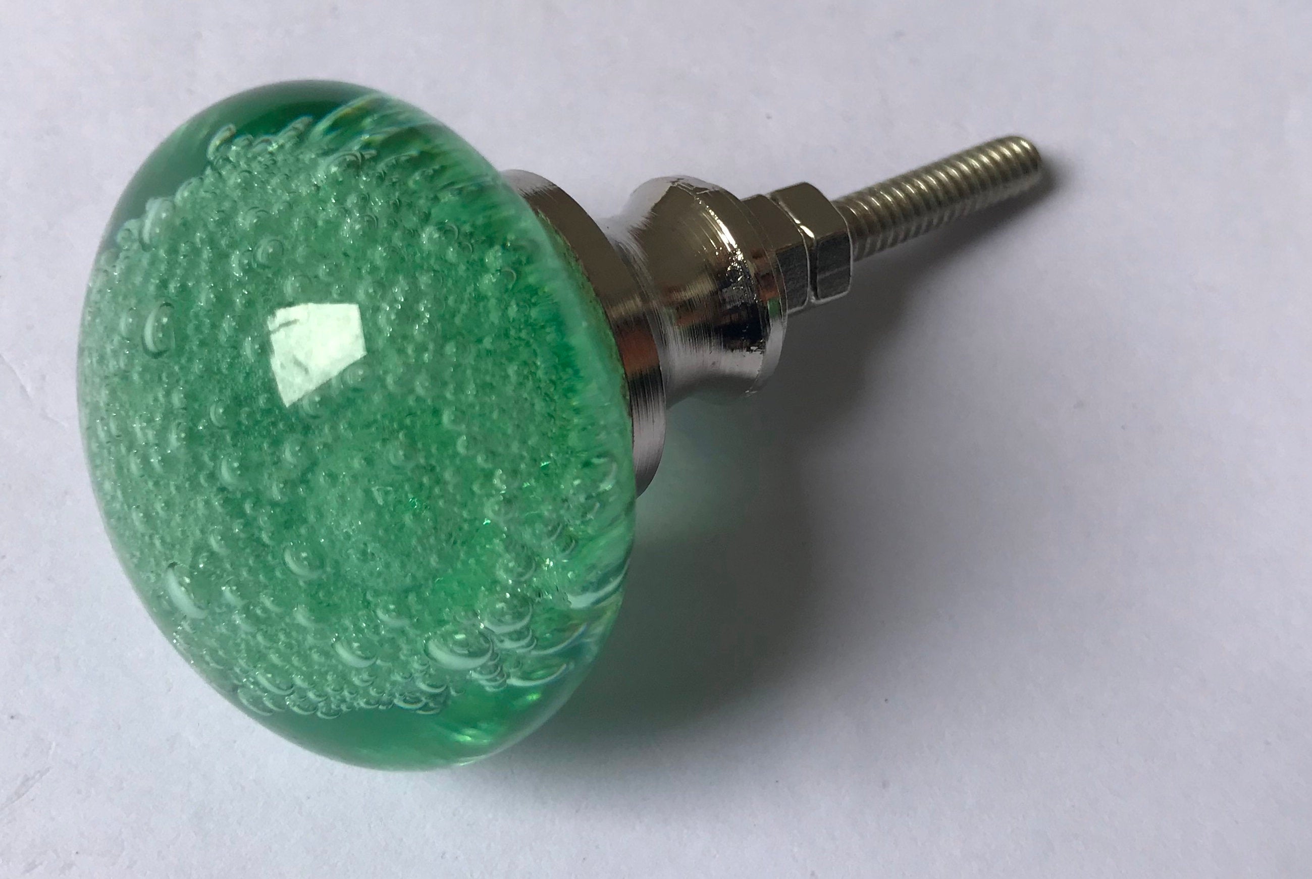 Light Green Glass Knobs – Cabinet Drawer Pulls for Dresser and Kitchen