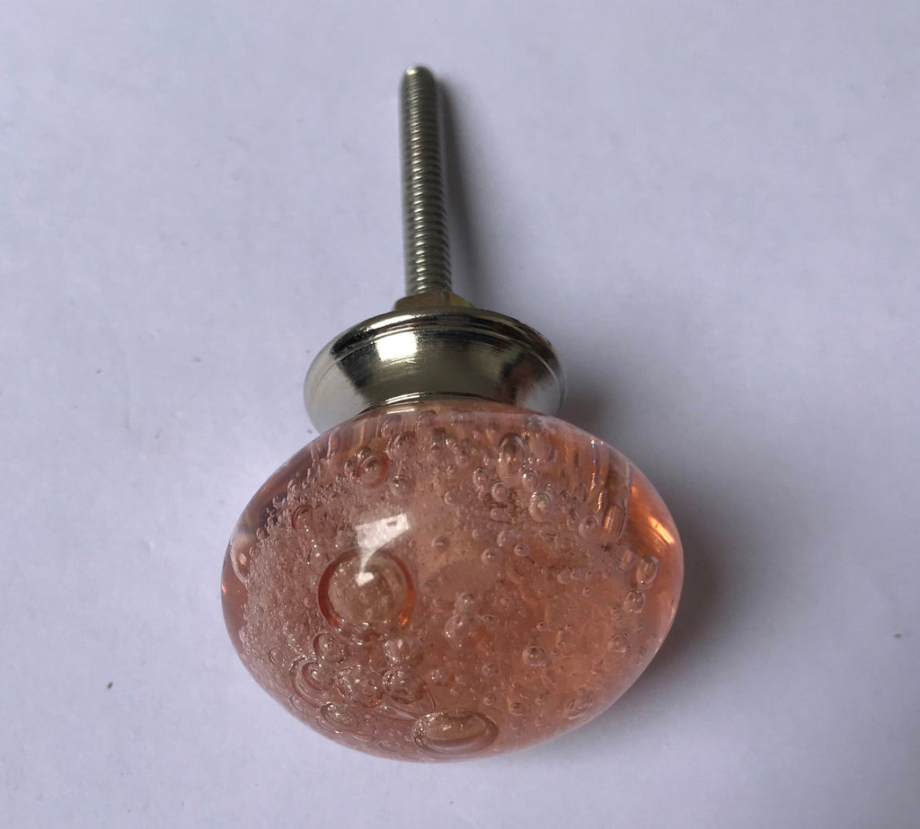 Pink Glass Knobs – Cabinet Drawer Pulls for Dresser and Kitchen