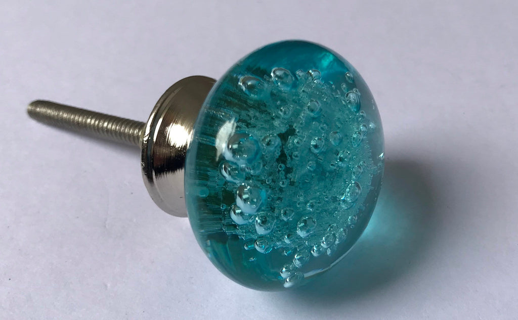 Light Blue Glass Knobs – Cabinet Drawer Pulls for Dresser and Kitchen