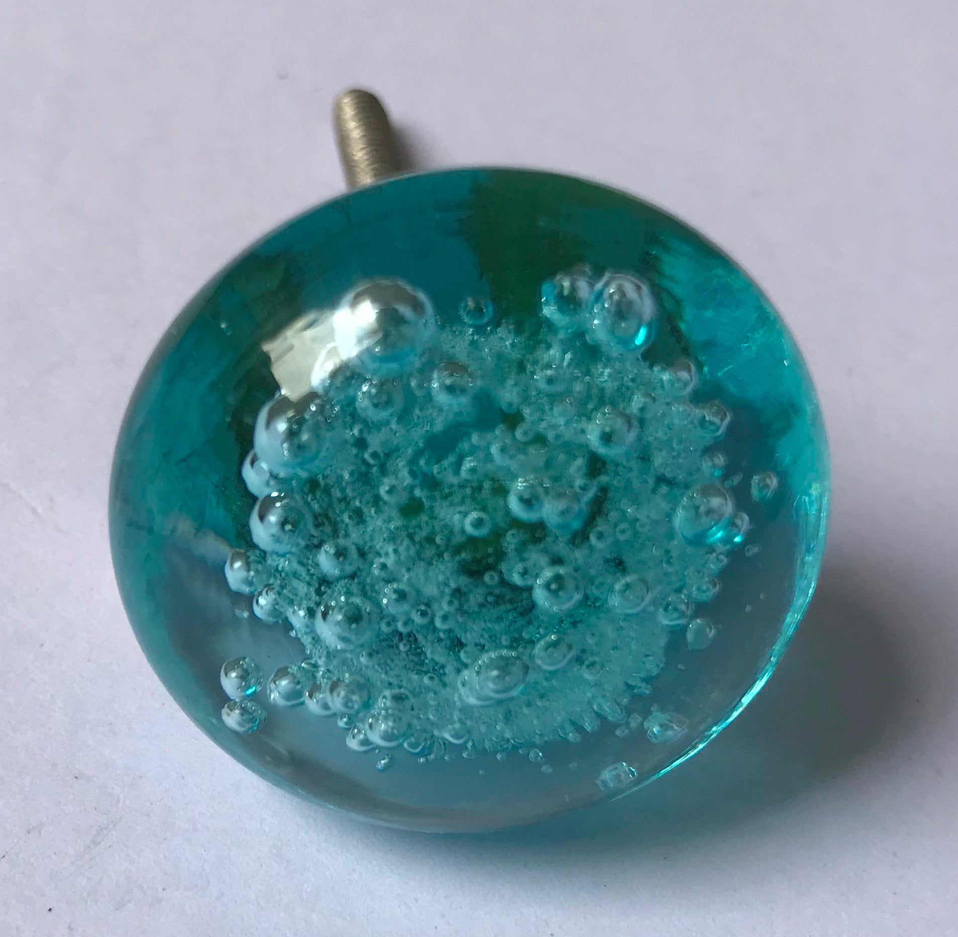 Light Blue Glass Knobs – Cabinet Drawer Pulls for Dresser and Kitchen
