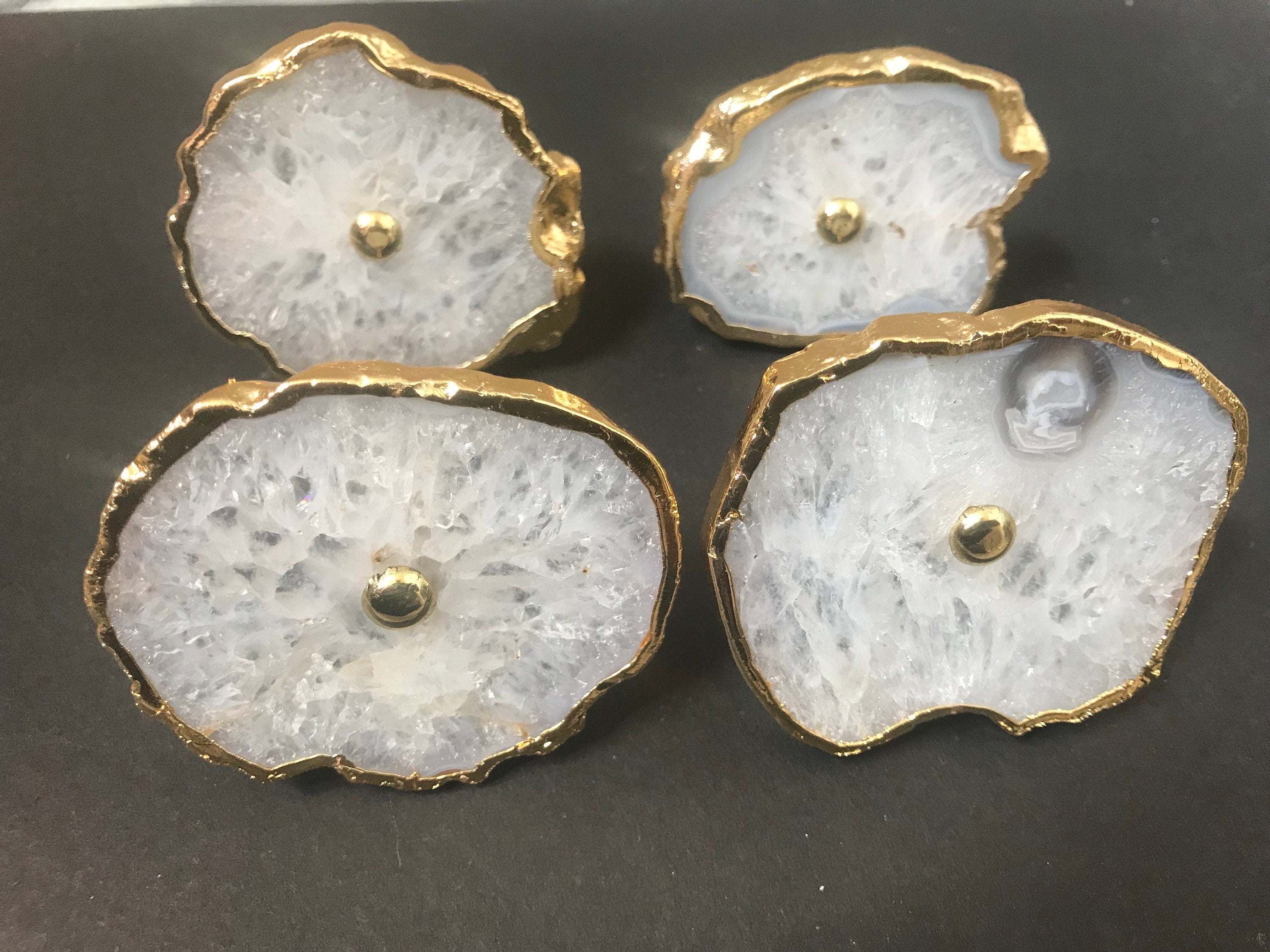 White Agate Cabinet Knob, Drawer Pull