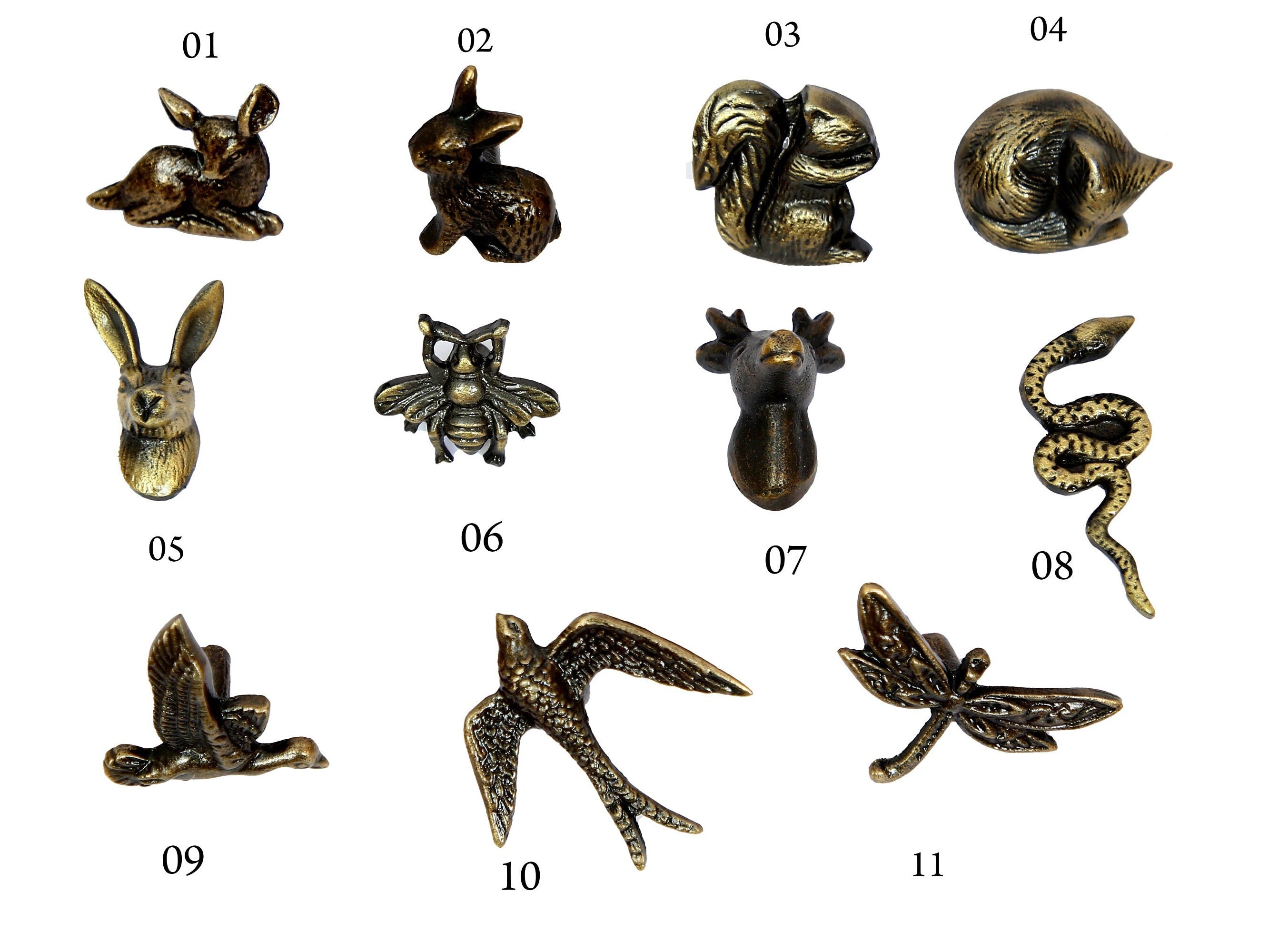 Cast Iron Animal Cabinet Knobs – Rustic Drawer Pulls