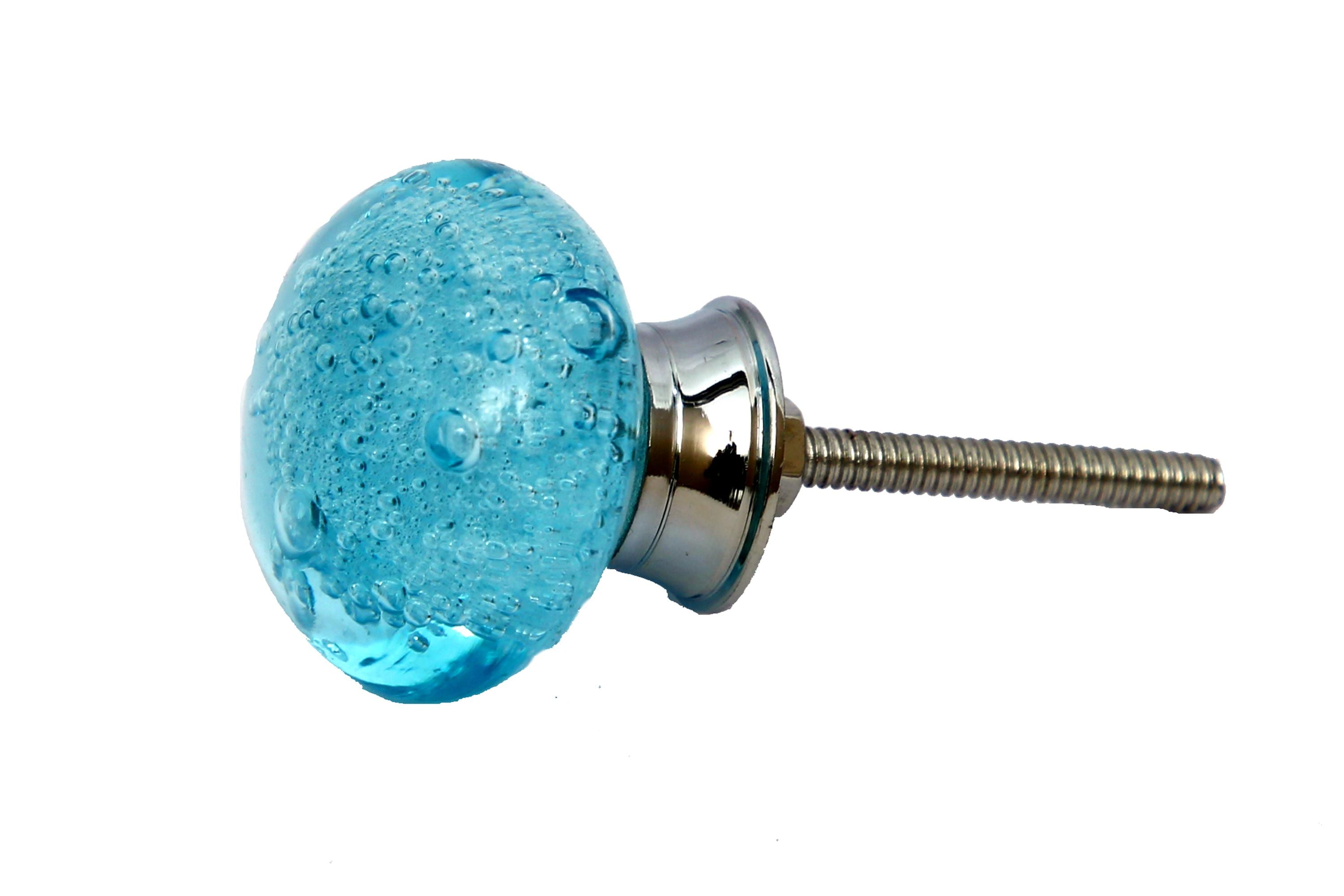 Dark Blue Glass Knobs – Cabinet Drawer Pulls for Dresser and Kitchen