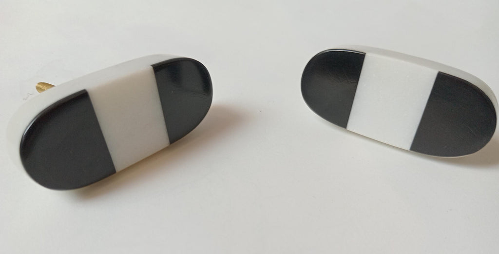 Black White Marble Knob, Cabinet Drawer Pull