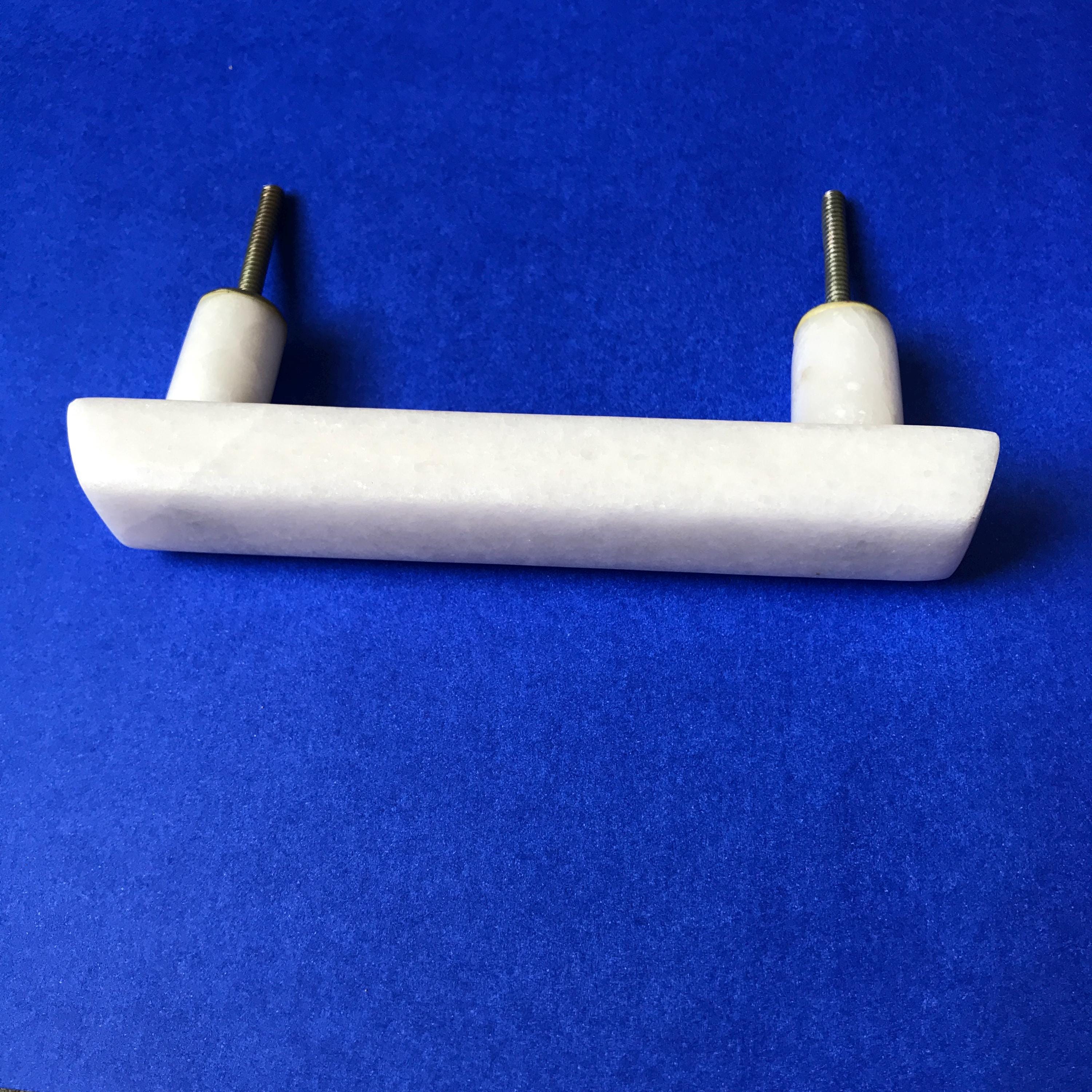 White Stone Long Drawer Pull, Cabinet Handle