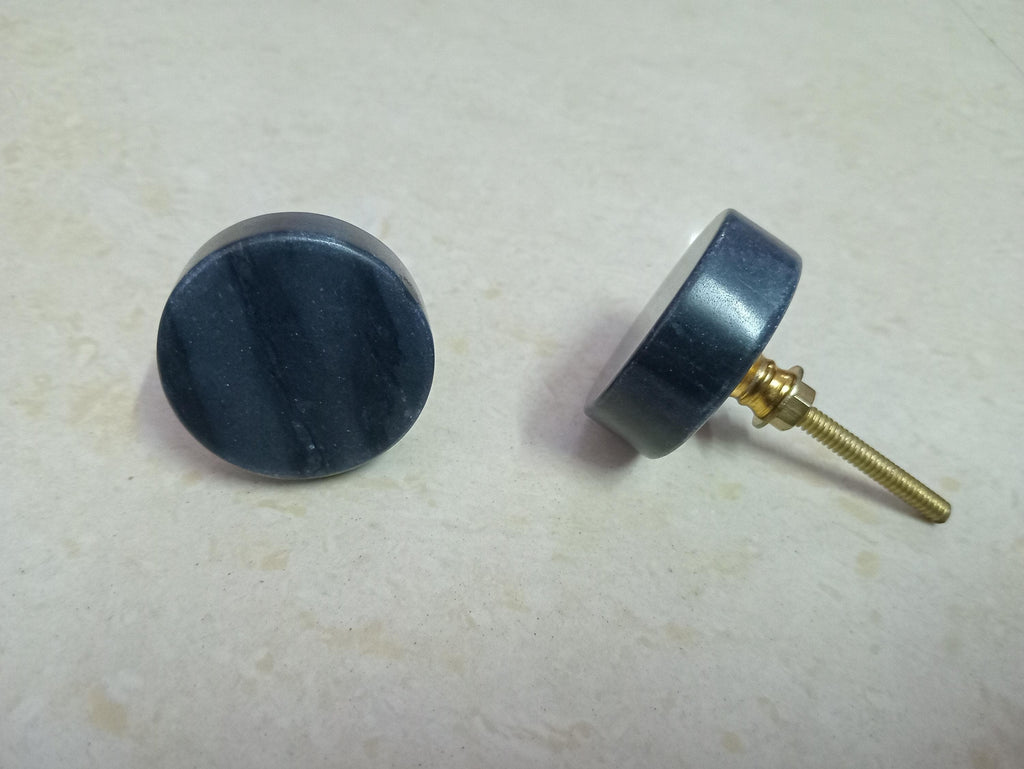 Black Marble Cabinet Drawer Pull Decorative Wardrobe Cupboard Door Handle // stone knobs