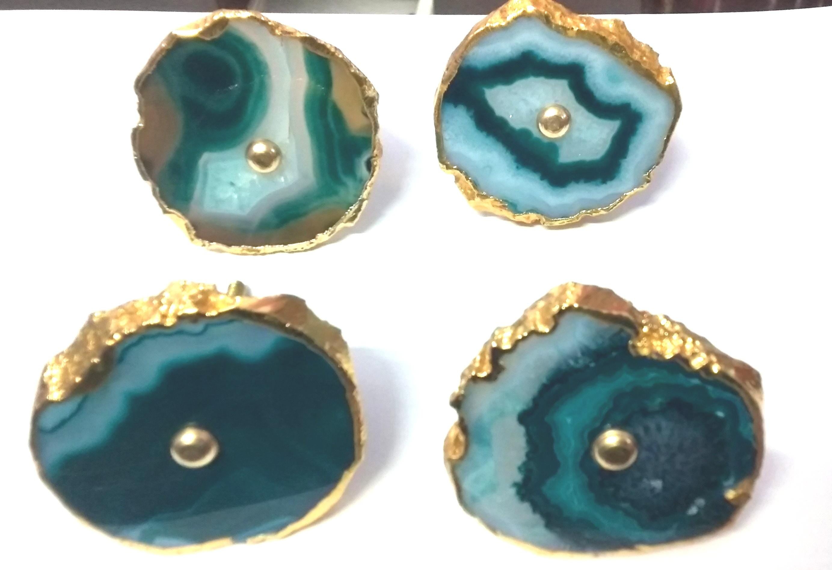Green Agate Cabinet Knob, Drawer Pull
