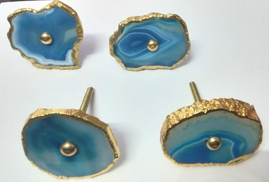 Turquoise Agate Cabinet Drawer Pull Decorative Wardrobe Cupboard Door Handle