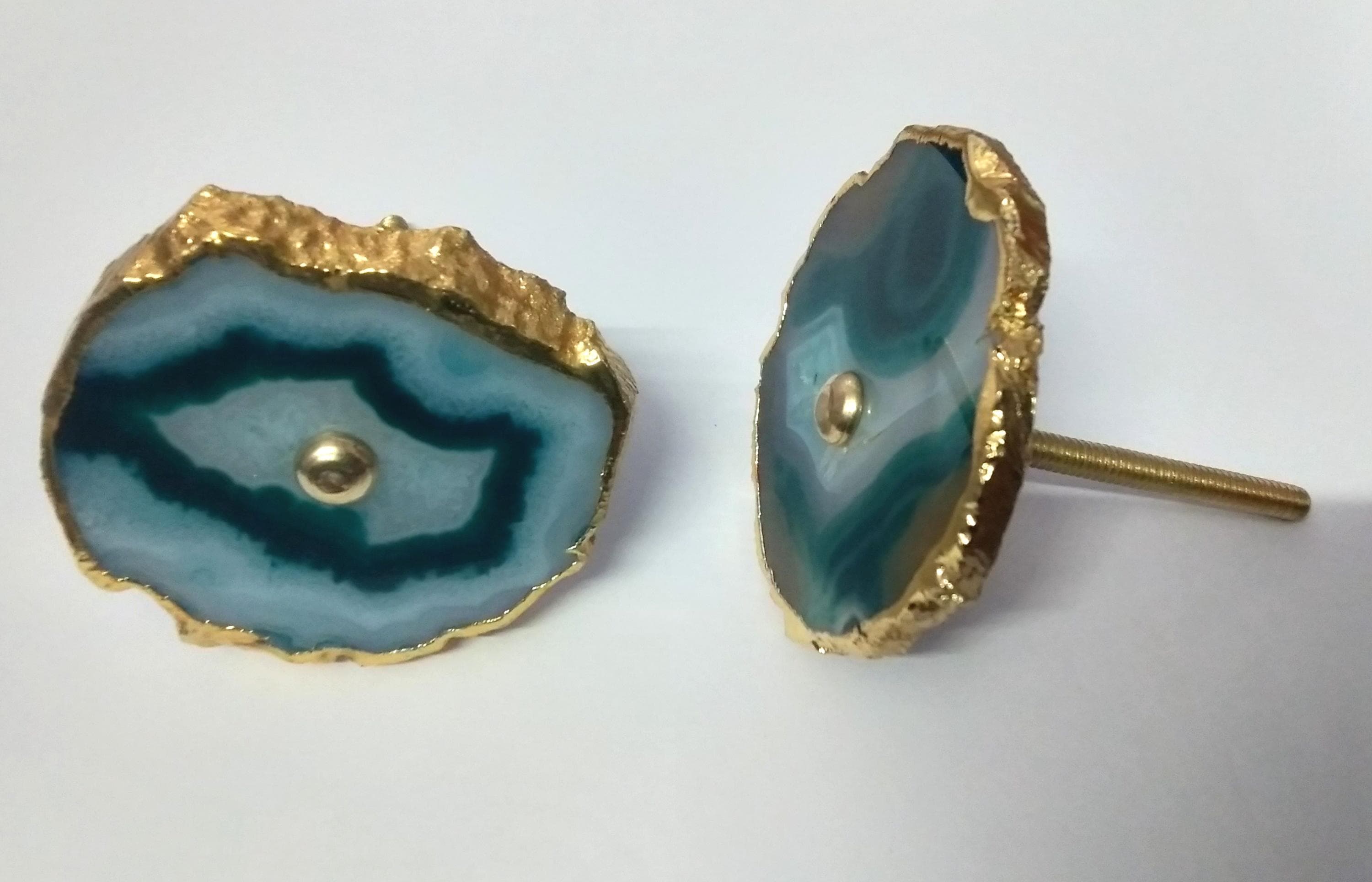 Green Agate Cabinet Knob, Drawer Pull