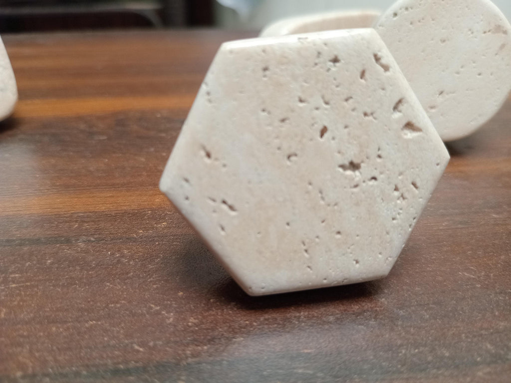Travertine Stone Cabinet Knobs, Natural Beige Drawer Pulls