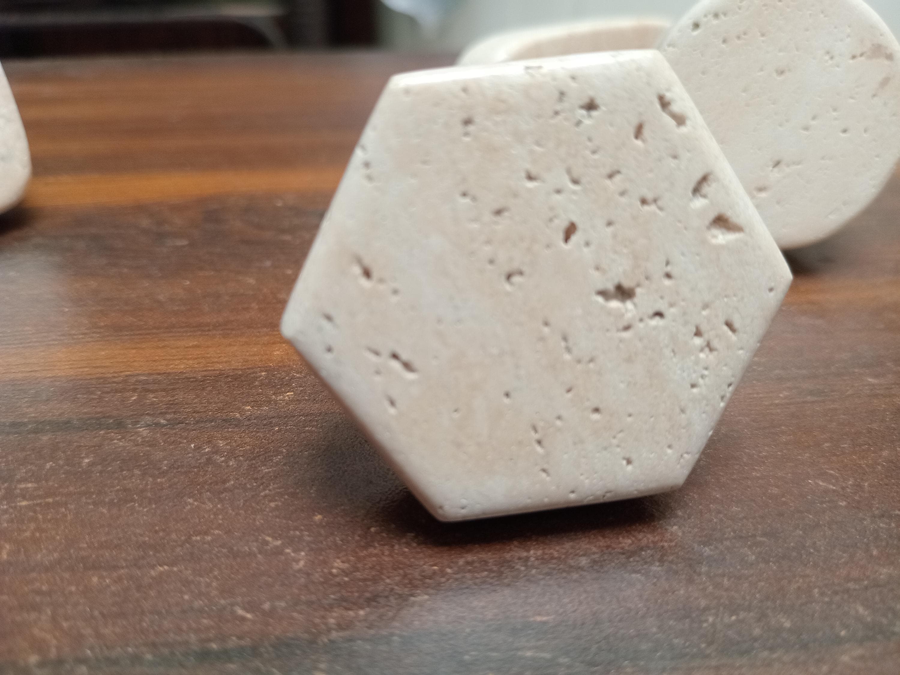 Travertine Stone Cabinet Knobs, Natural Beige Drawer Pulls