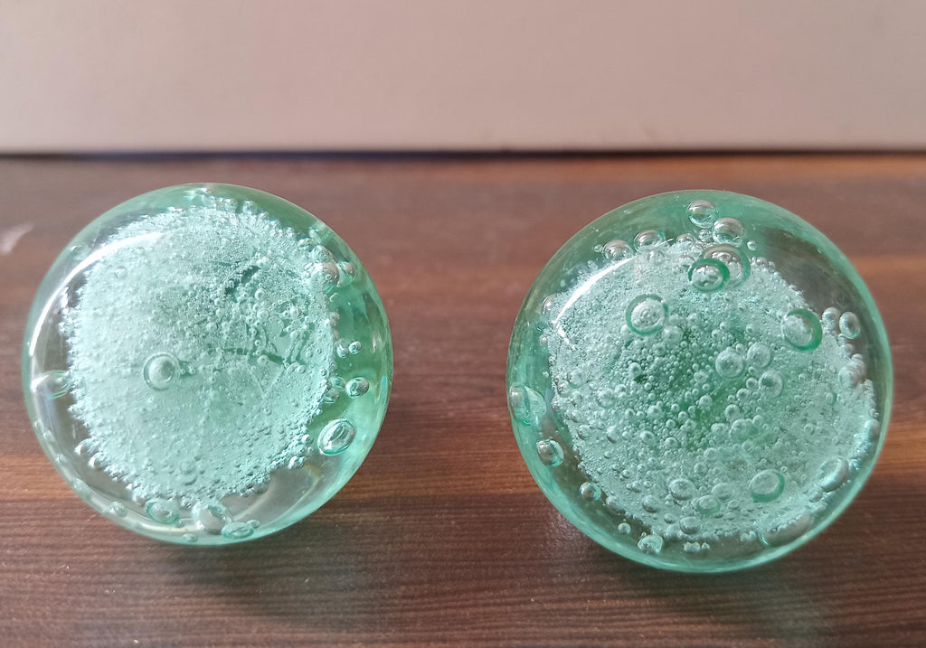 Light Green Glass Knobs – Cabinet Drawer Pulls for Dresser and Kitchen