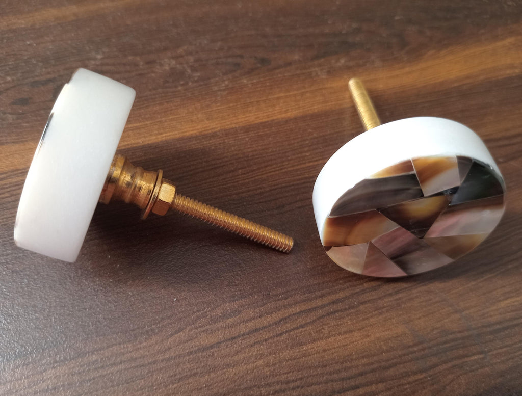 Mother of Pearl Cabinet Knobs, Shell Drawer Pulls