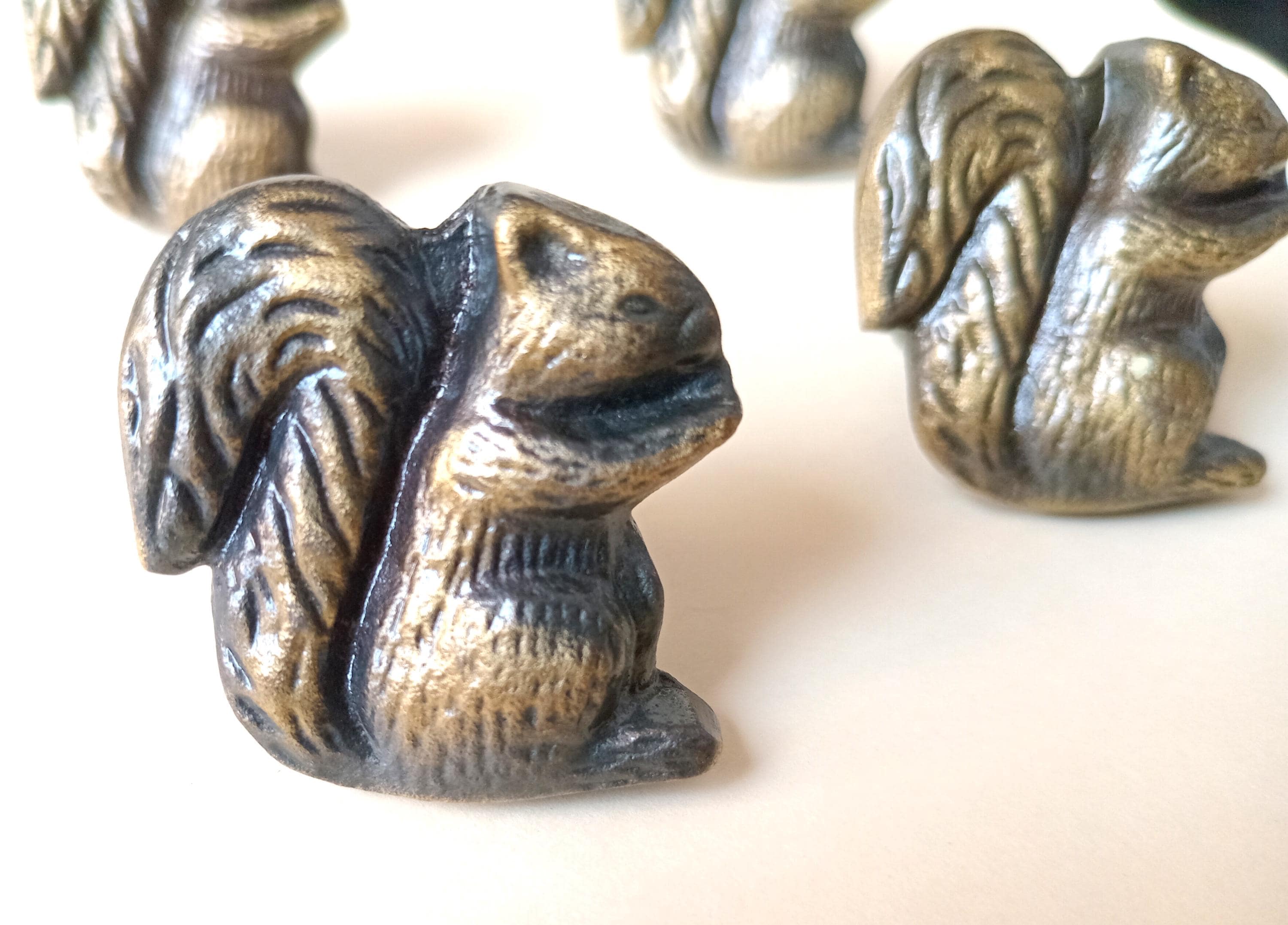 Squirrel Cabinet Knob Antique Finish Woodland Animal Drawer Pull Rustic Hardware