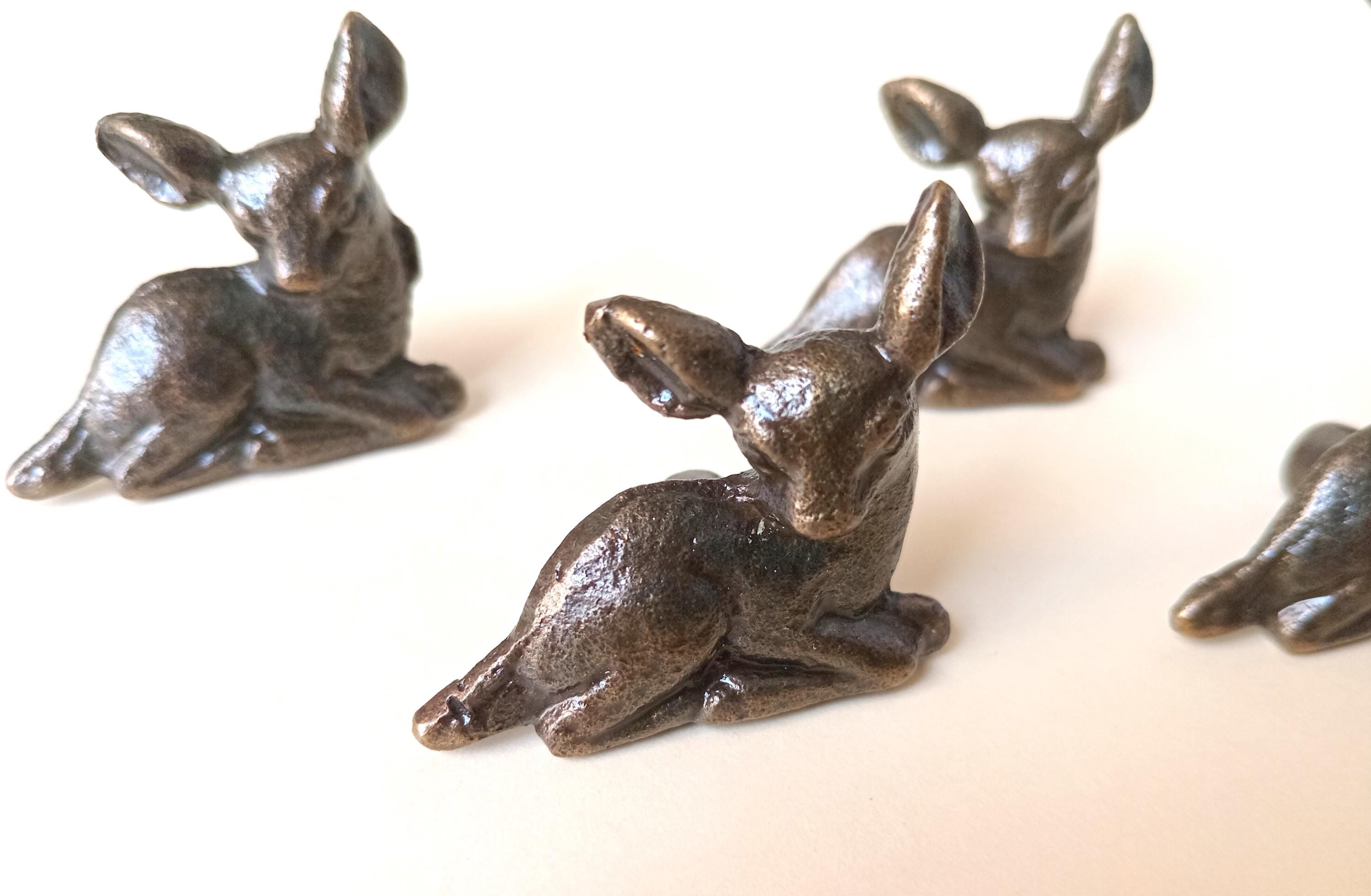 Fawn Deer Cabinet Knob Antique Finish Rustic Woodland Animal Drawer Pull Hardware