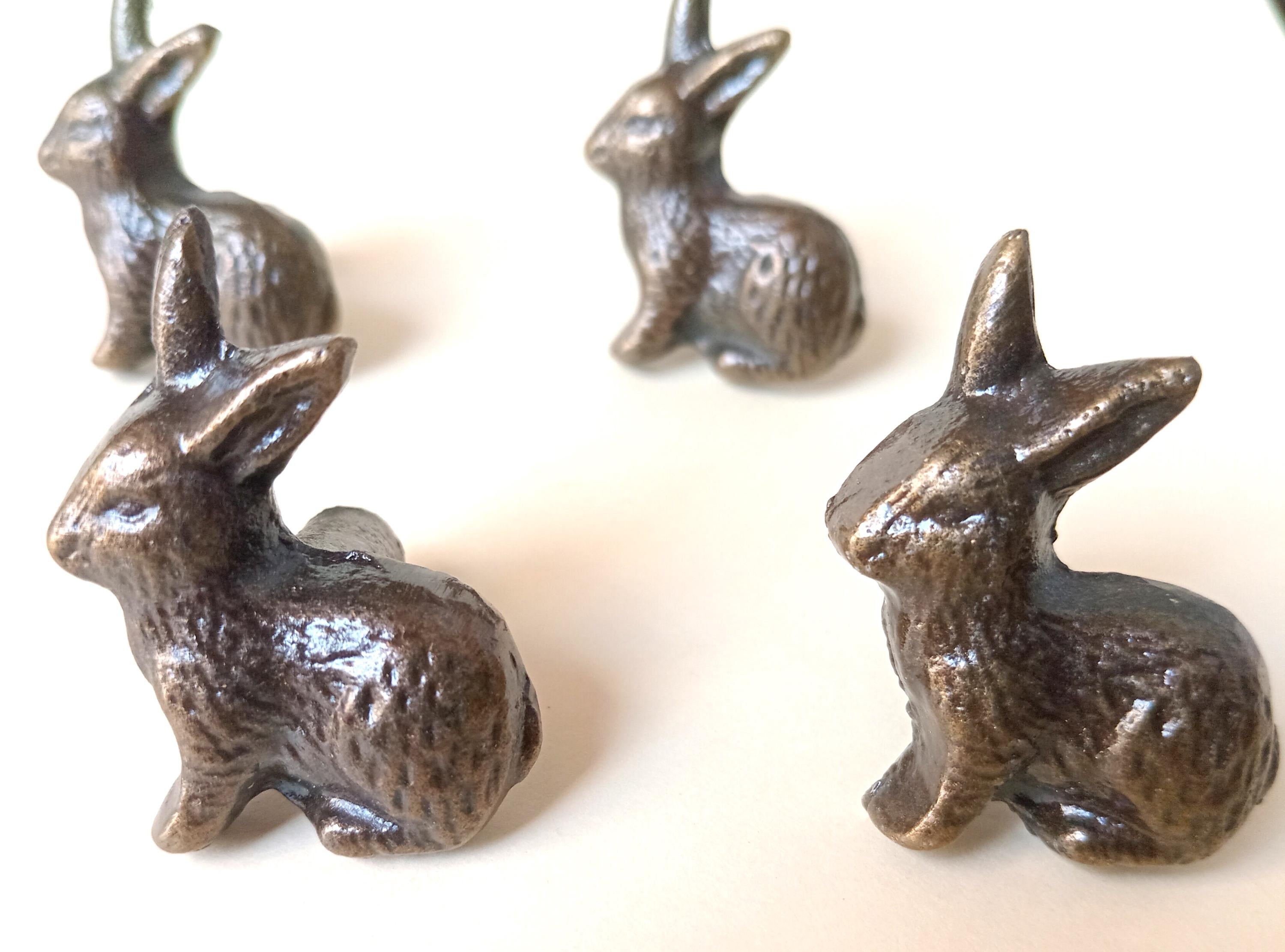 Rabbit Cabinet Knob Bunny Drawer Pull Animal Hardware Nursery Woodland Rustic Decor