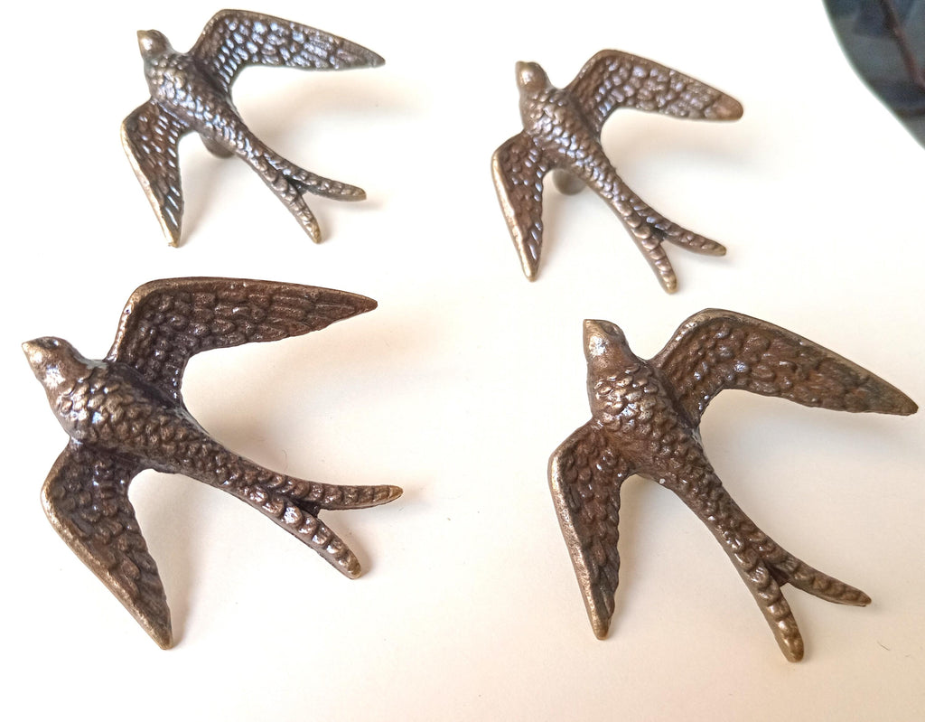 Black Kite Bird Cabinet Knob Antique Finish Bird Drawer Pull Nature Rustic Hardware