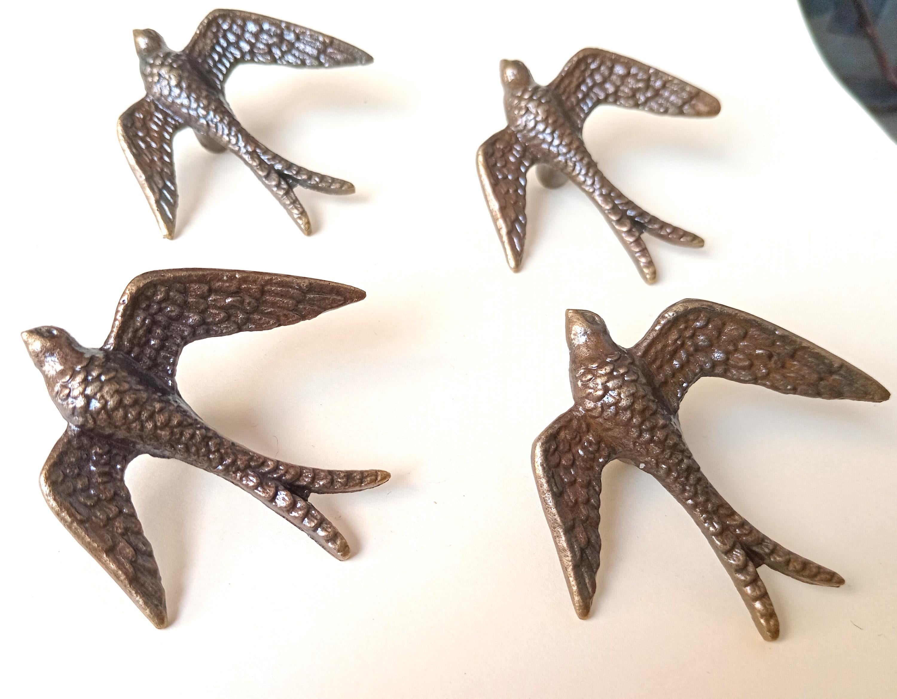 Black Kite Bird Cabinet Knob Antique Finish Bird Drawer Pull Nature Rustic Hardware