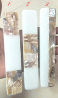 White Stone & Mother of Pearl Long Cabinet Handle