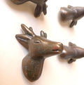 Cast Iron Deer Cabinet Knob Antique Finish Rustic Animal Drawer Pull Handle