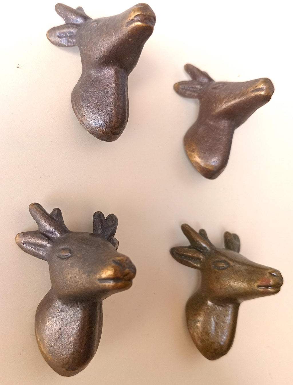 Cast Iron Deer Cabinet Knob Antique Finish Rustic Animal Drawer Pull Handle