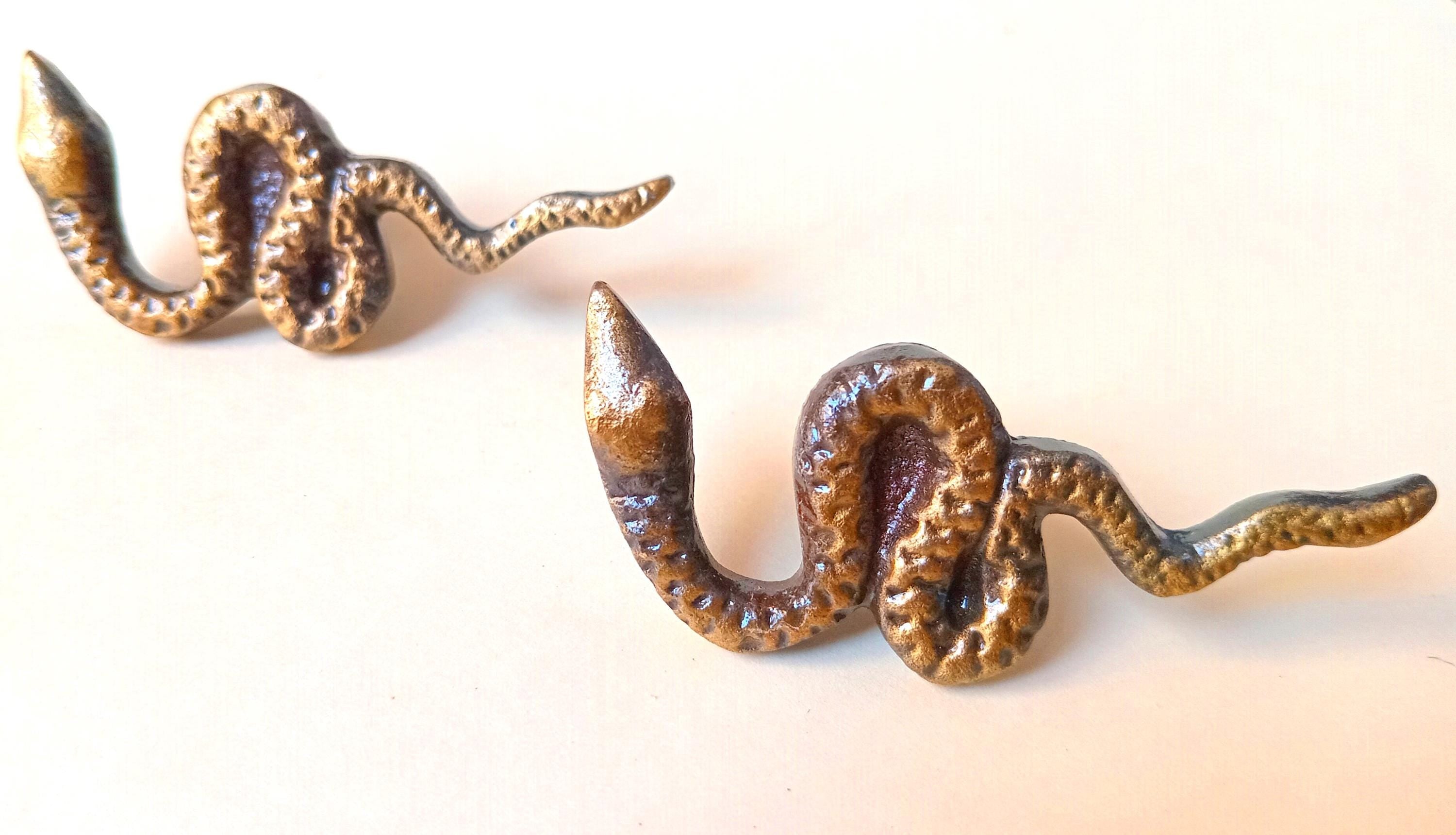 Snake Cast Iron Knob Antique Drawer Pull Rustic Cabinet Handle Vintage Decor