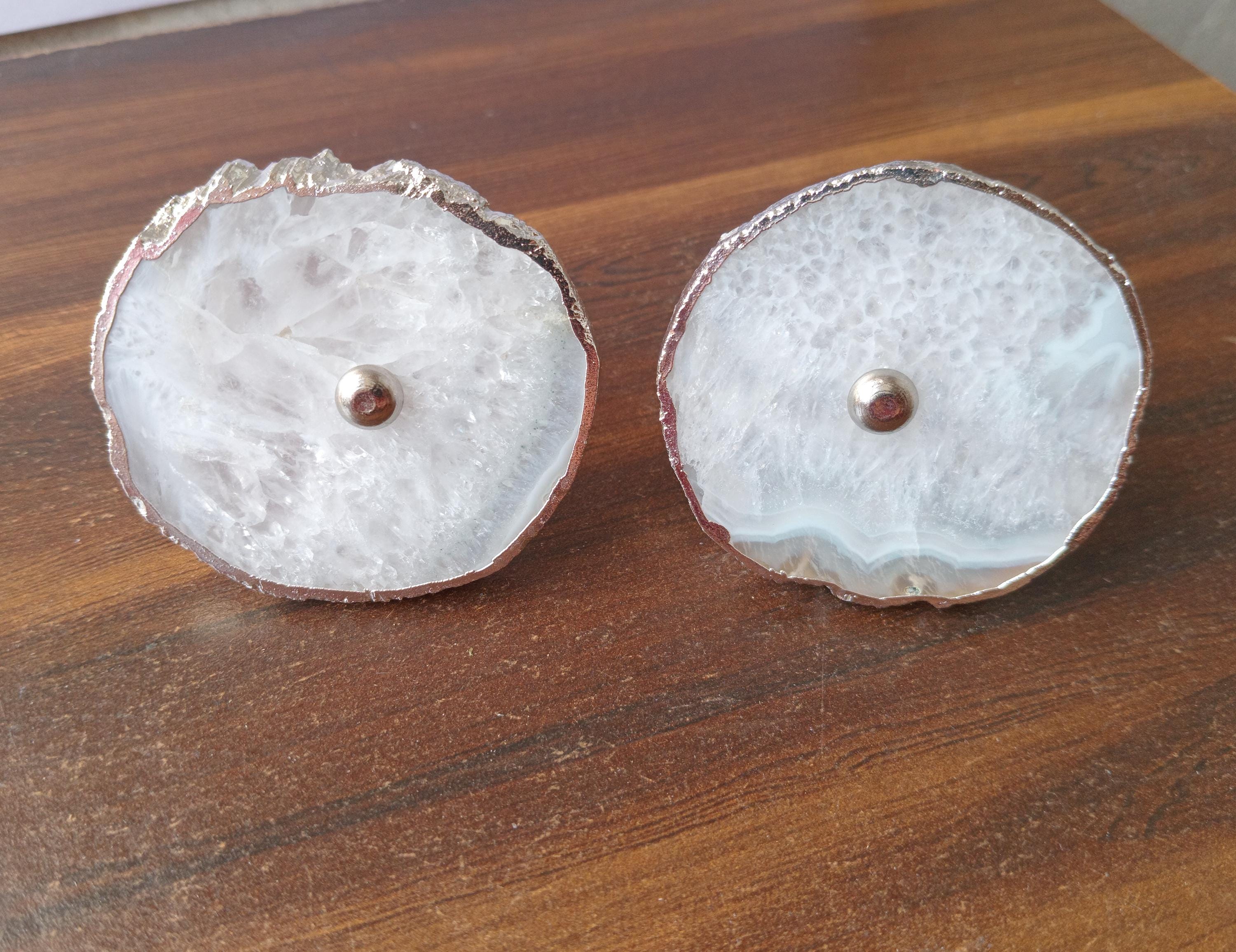White Agate Cabinet Knob, Drawer Pull