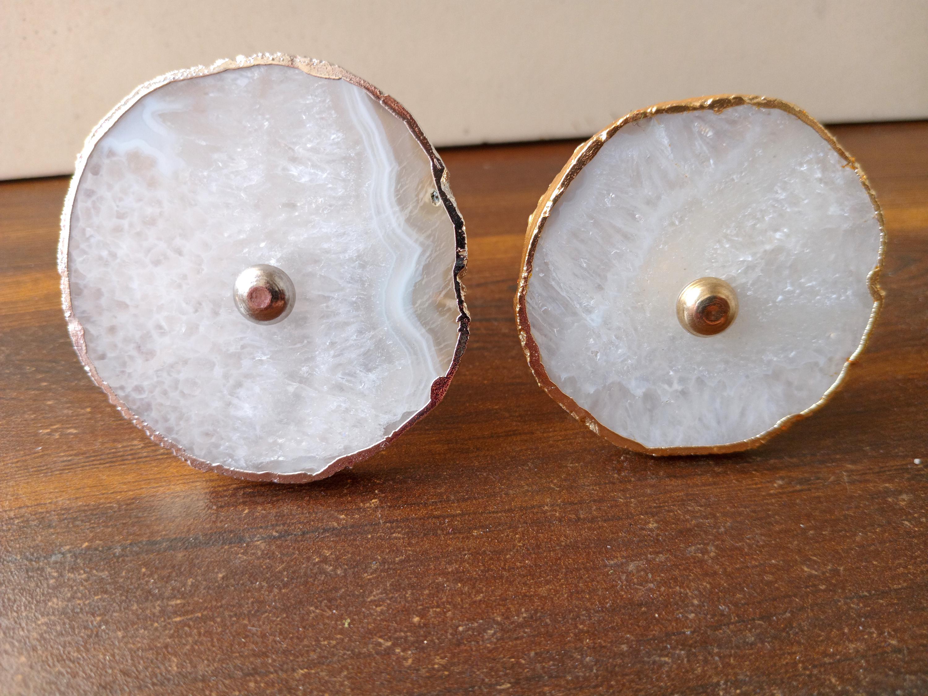 White Agate Cabinet Knob, Drawer Pull