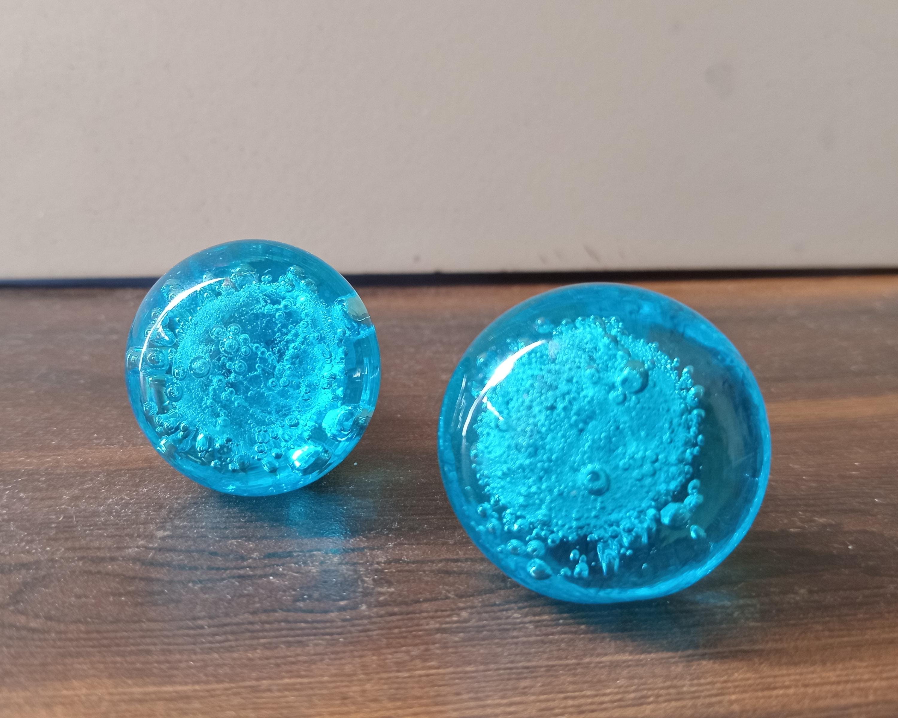 Dark Blue Glass Knobs – Cabinet Drawer Pulls for Dresser and Kitchen