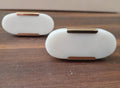 White Stone Brass Knob, Oval Cabinet Drawer Pull
