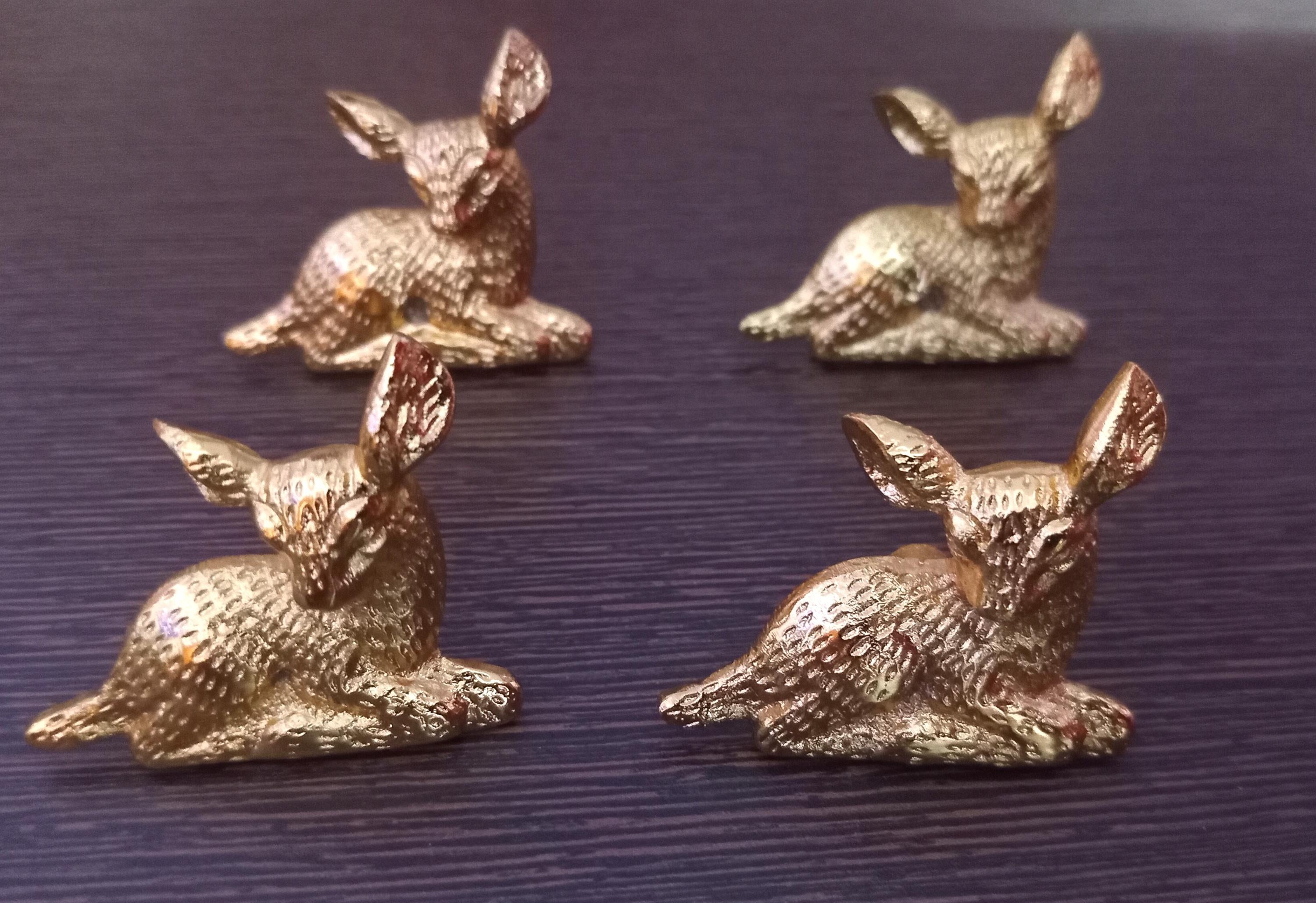 Fawn Brass Cabinet Knob, Animal Drawer Pull