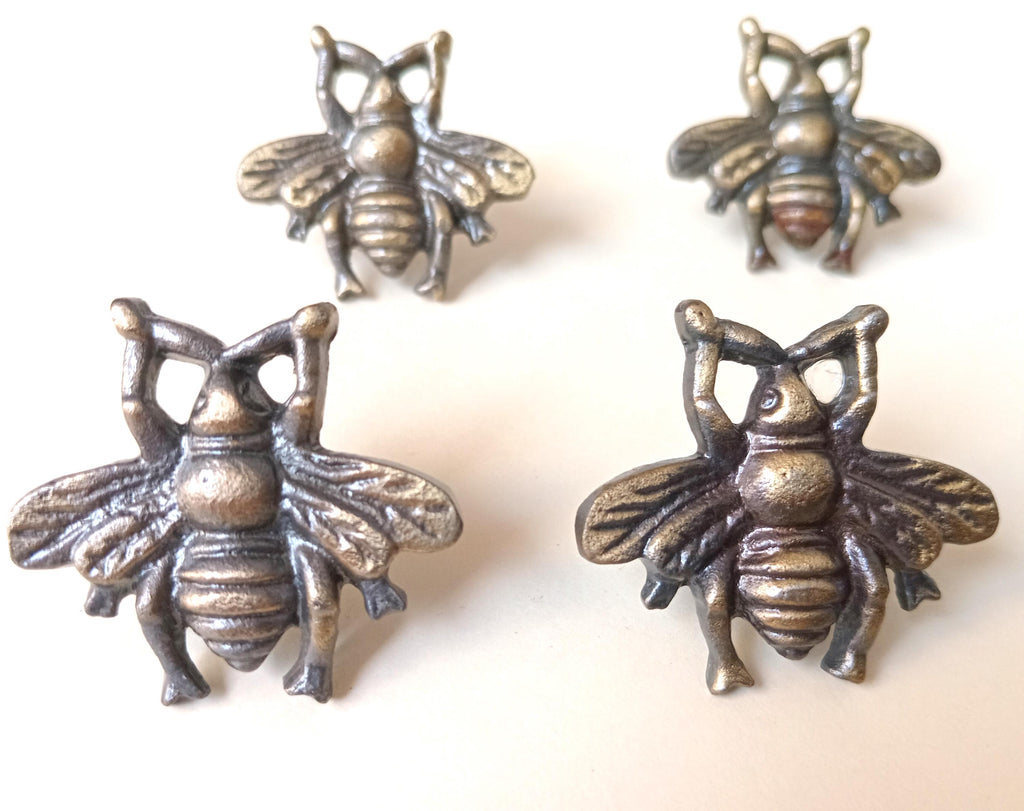 Honey Bee Cabinet Knob Antique Finish Insect Drawer Pull Nature Garden Hardware