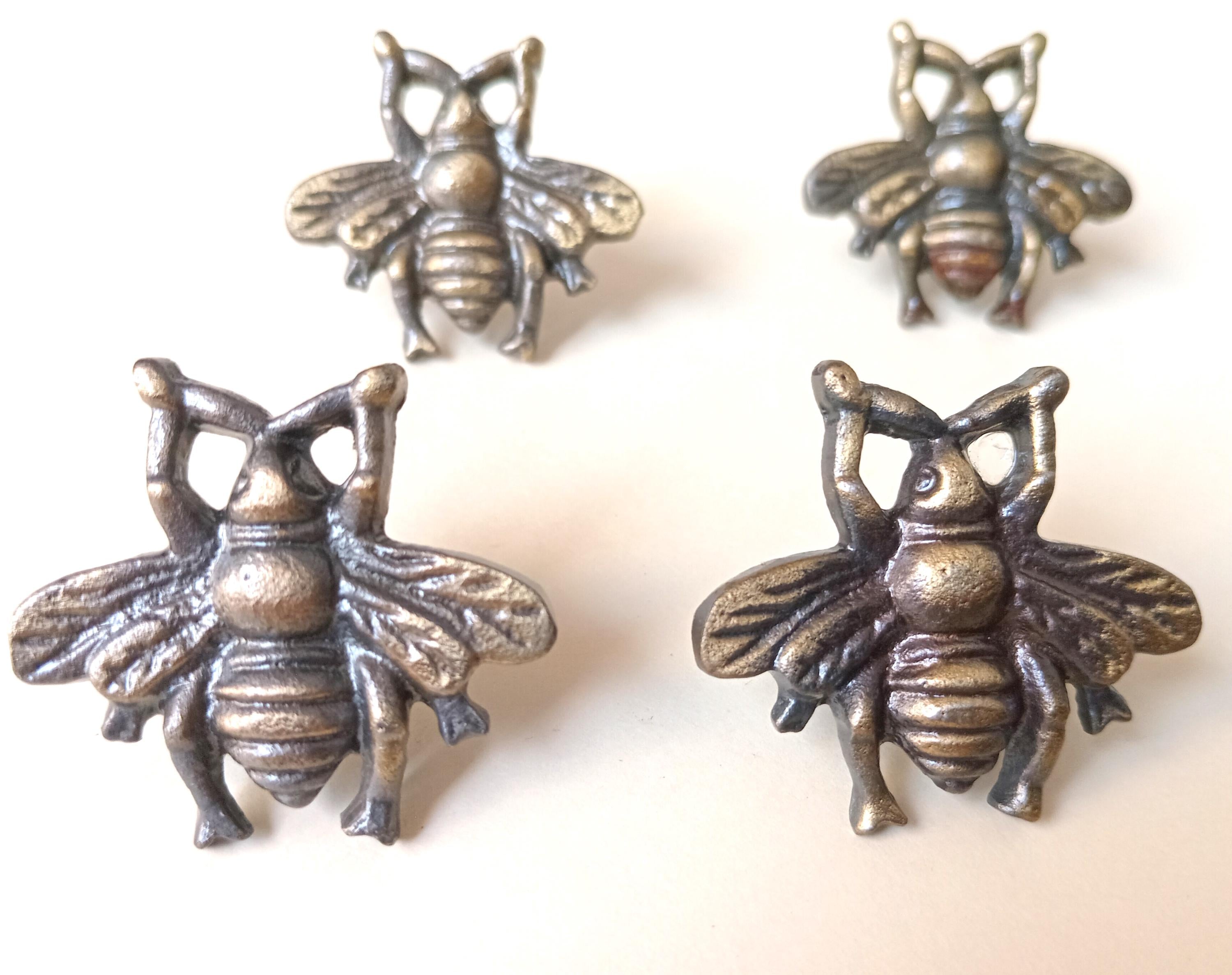 Honey Bee Cabinet Knob Antique Finish Insect Drawer Pull Nature Garden Hardware
